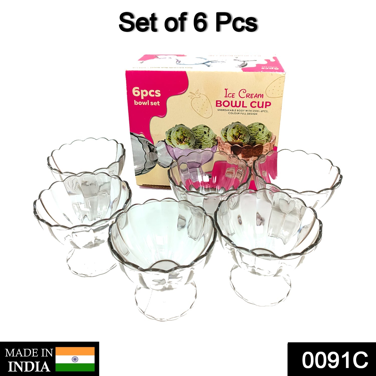 0091C Serving Dessert Bowl Ice Cream Salad Fruit Bowl - 6pcs Serving Dessert Bowl Ice Cream Salad Fruit Bowl - 6pcs DeoDap 0091C Serving Dessert Bowl Ice Cream Salad Fruit Bowl - 6pcs Serving Dessert Bowl Ice Cream Salad Fruit Bowl - 6pcs DeoDap